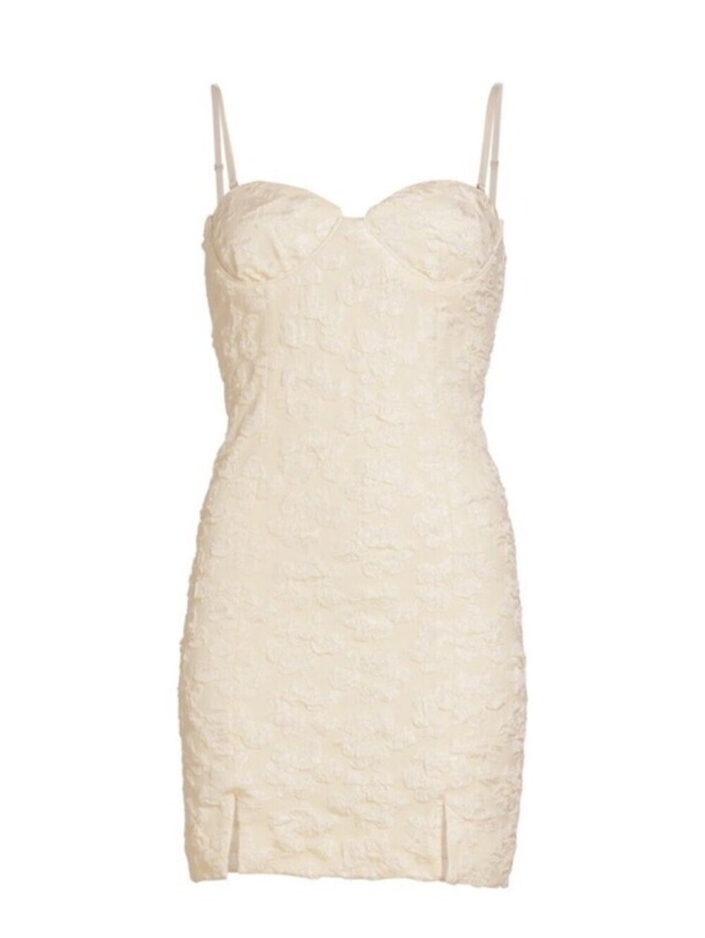 $320 Rotate Birger Christensen Lace Jacquard Egret Mini Dress Size 42